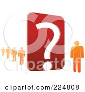 Royalty Free RF Clipart Illustration Of Orange People By A Large Question Mark