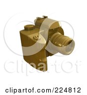 Royalty Free RF Clipart Illustration Of A 3d Gold Dslr Camera Angle 2