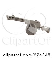 Royalty Free RF Clipart Illustration Of A 3d Submachine Gun 2