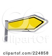 Royalty Free RF Clipart Illustration Of A 3d Yellow Arrow Directional Sign by stockillustrations
