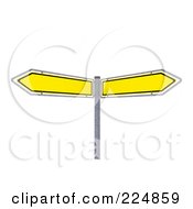 Poster, Art Print Of 3d Double Yellow Arrow Directional Sign