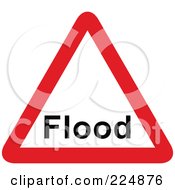 Royalty Free RF Clipart Illustration Of A Red And White Flood Triangle Sign