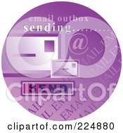 Poster, Art Print Of Round Purple Computer Sticker For Sending Email