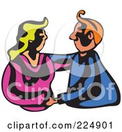 Poster, Art Print Of Whimsy Couple Embracing