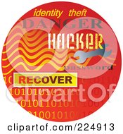 Poster, Art Print Of Round Red Computer Sticker For Computer Hackers