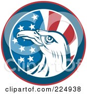 Poster, Art Print Of American Eagle And Flag Circle Logo
