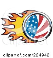 Poster, Art Print Of Flaming American Flag Logo