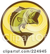 Royalty Free RF Clipart Illustration Of A Yellow Largemouth Bass Logo