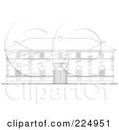 Royalty Free RF Clipart Illustration Of A Brick Building Facade Sketch 3