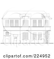 Royalty Free RF Clipart Illustration Of A Building Facade Sketch 2