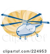 Royalty Free RF Clipart Illustration Of A Helicopter And Rays Logo by patrimonio