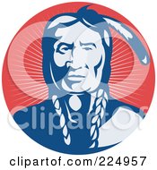 Poster, Art Print Of Retro Blue And Red Chief Logo