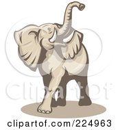 Royalty Free RF Clipart Illustration Of A Beige Elephant Logo