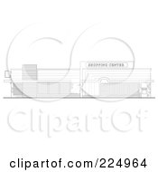 Royalty Free RF Clipart Illustration Of A Strip Mall Facade Building Sketch 4