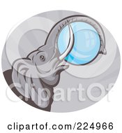 Royalty Free RF Clipart Illustration Of A Elephant And Ball Logo