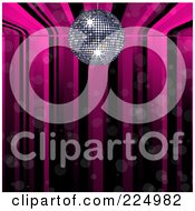 Poster, Art Print Of Pink And Black Disco Ball Music Background