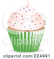Royalty Free RF Clipart Illustration Of A Christmas Cupake With Sparkle Garnish