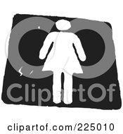 Royalty Free RF Clipart Illustration Of A Black And White Ladies Restroom Sign by Prawny