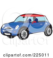Poster, Art Print Of Blue Mini Car