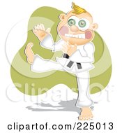 Poster, Art Print Of Karate Boy Kicking