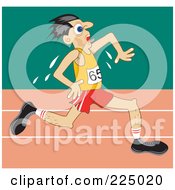 Poster, Art Print Of Sweaty Man Running On A Track