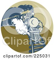 Poster, Art Print Of Green Circle Steam Train Logo