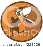 Poster, Art Print Of Retro Styled Robber And Video Surveillance Logo
