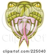 Royalty Free RF Clipart Illustration Of A Green Viper Snake Head Logo by patrimonio