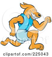Royalty Free RF Clipart Illustration Of A Running Dog Logo