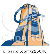 Retro Blue And Orange Gas Pump