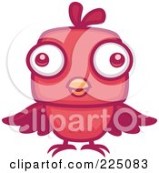 Royalty Free RF Clipart Illustration Of A Red Bird With Big Eyes