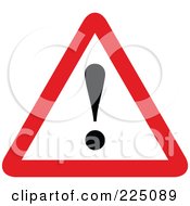 Poster, Art Print Of Red And White Exclamation Point Triangle Sign