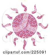 Royalty Free RF Clipart Illustration Of A Purple And Red Star Patterned Sun