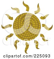 Poster, Art Print Of Green Patterned Sun