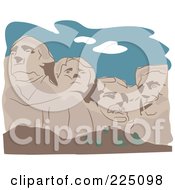 Royalty Free RF Clipart Illustration Of Mt Rushmore