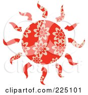Poster, Art Print Of Red Patterned Sun