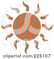 Royalty Free RF Clipart Illustration Of A Orange Patterned Sun