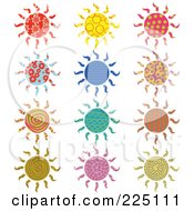 Poster, Art Print Of Digital Collage Of Colorful Patterned Suns
