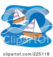Poster, Art Print Of Sailboats On Blue Water