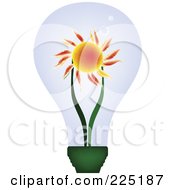 Royalty Free RF Clipart Illustration Of A Hot Sun Inside An Electric Light Bulb