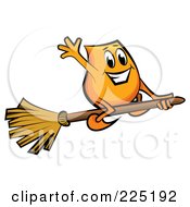 Poster, Art Print Of Blinky Cartoon Character Flying On A Broomstick