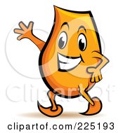 Royalty Free RF Clipart Illustration Of A Blinky Cartoon Character Smiling And Waving by MilsiArt