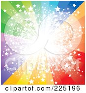 Poster, Art Print Of Spectrum Burst With Bright Light And Stars