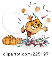 Poster, Art Print Of Happy Halloween Blinky With Halloween Pumpkins And Candy