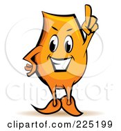Royalty Free RF Clipart Illustration Of An Orange Blinky Cartoon Character With An Idea by MilsiArt
