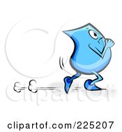 Blue Blinky Cartoon Character Running