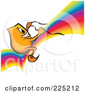 Poster, Art Print Of Blinky Cartoon Character Riding On A Rainbow