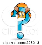 Blinky Cartoon Character Playing On A Question Mark