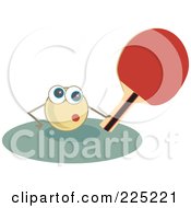 Ping Pong Ball Holding A Paddle
