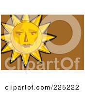 Royalty Free RF Clipart Illustration Of A Sun Face Over Brown